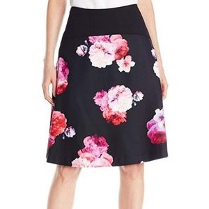 Ellen Tracy A-Line Floral Print Skirt Sz 8